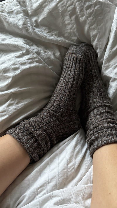 MP Denmark - Socken aus Wolle 'Noa socks - Dark Grey Melange'