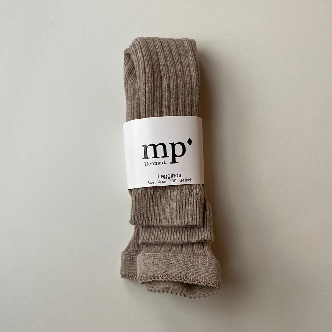MP Denmark - Leggings aus Baumwolle 'Cotton rib leggings - Light Brown Melange'