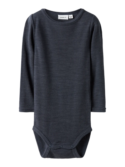 Name it - Langarmbody aus Wolle NBNWAX WOOL RIB LS BODY NOOS-Ombre Blue'