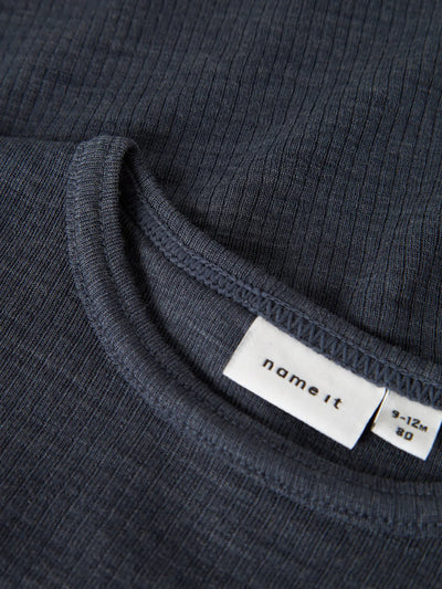 Name it - Langarmbody aus Wolle NBNWAX WOOL RIB LS BODY NOOS-Ombre Blue'