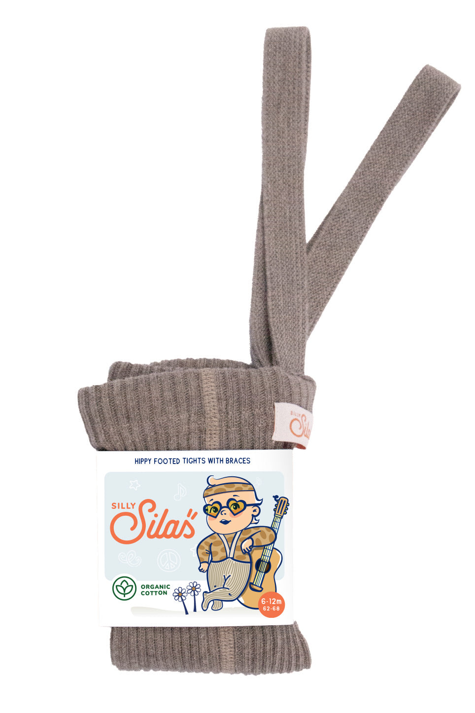 Silly Silas - Tights mit Fuss Gerippt 'HIPPY FOOTED COTTON TIGHTS (GOTS) - COCOA BLEND'
