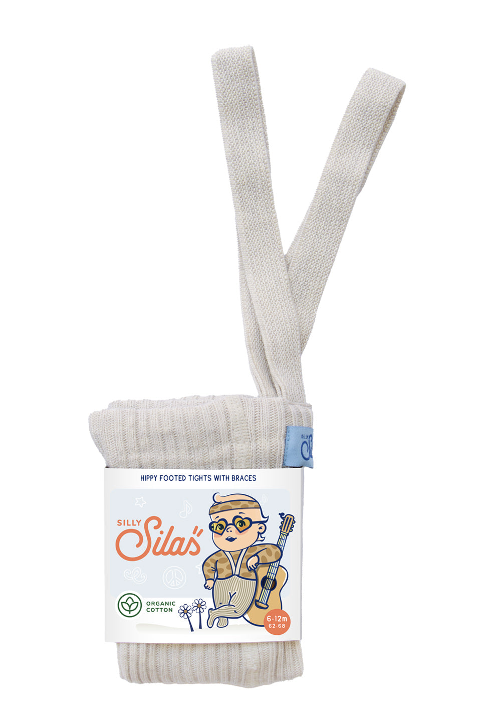 Silly Silas - Tights mit Fuss Gerippt 'HIPPY FOOTED COTTON TIGHTS (GOTS) - CREAM BLEND'
