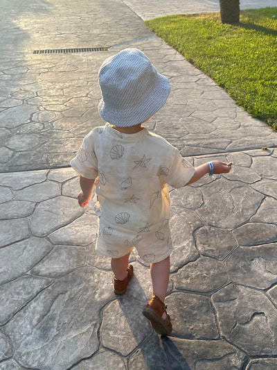 Okker-Gokker - T-Shirt mit Muscheln 'MUSLIN AOP SEASHELL SS SHIRT -Seashell'