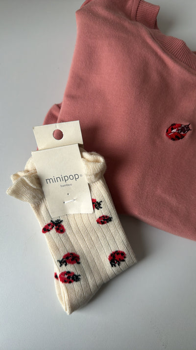 Minipop - Socken mit Marienkäfer 'Bamboo Socks Sport - Ladybug'