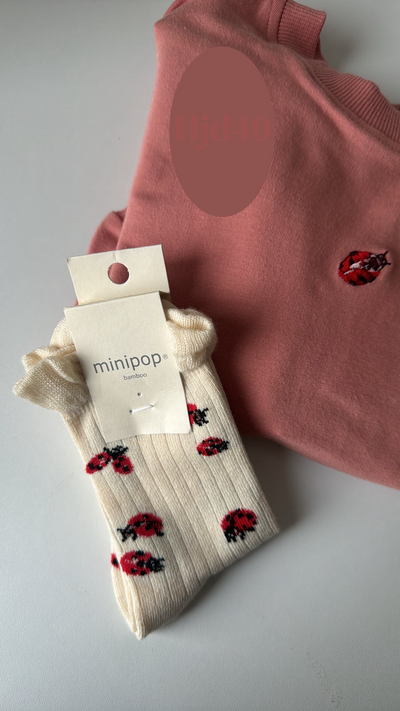 Minipop - Socken mit Marienkäfer 'Bamboo Socks Sport - Ladybug'
