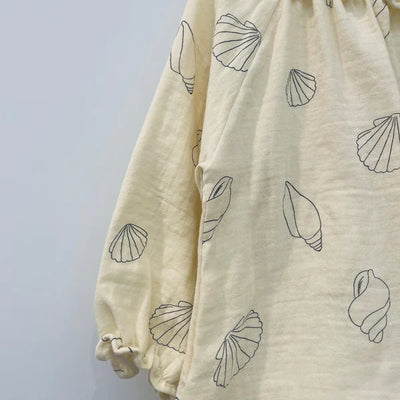 Okker-Gokker - T-Shirt mit Muscheln 'MUSLIN AOP SEASHELL SS SHIRT -Seashell'