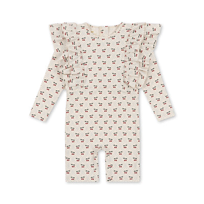 Konges Slojd - UV Badeanzug mit Kirschen 'MANUCA FRILL ONESIE - CHERRY MOTIF'