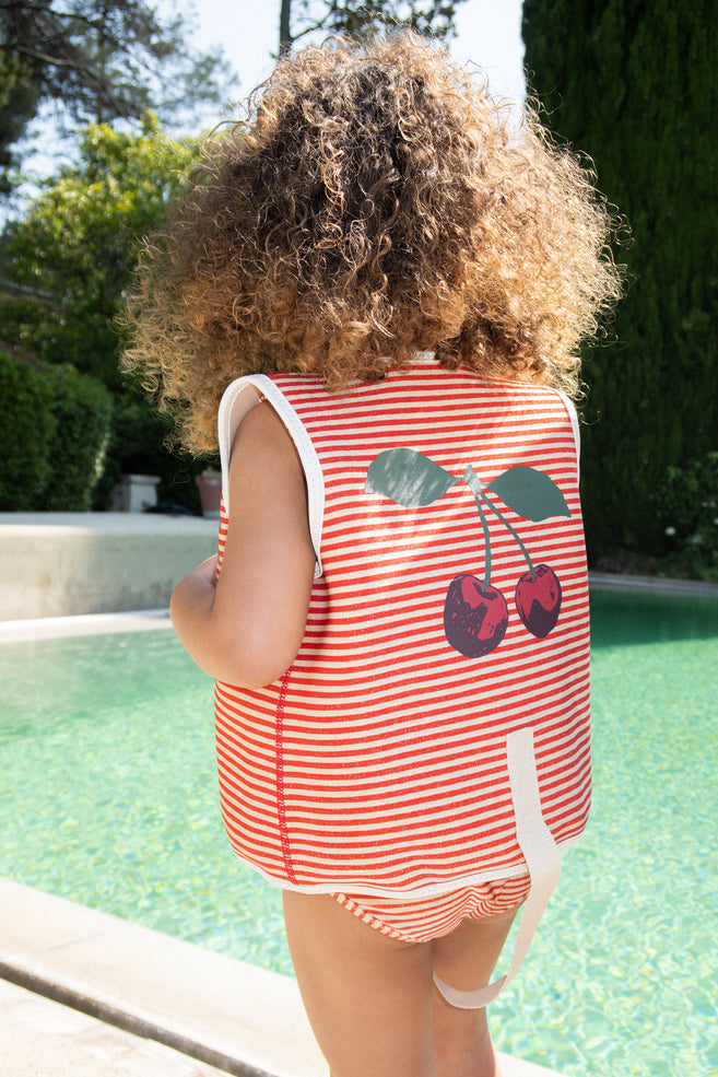 Konges Slojd - Schwimmweste mit Kirschen 'NEOPRENE GLITTER FLOAT VEST - GLITTER STRIPE'