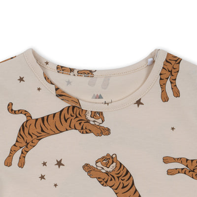 Konges Slojd - Romper mit Tigern 'BASIC ROMPER GOTS - TIGER SAND'