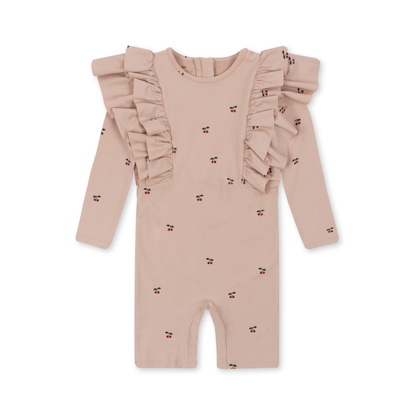 Konges Slojd - UV Badeanzug mit Kirschen 'MANUCA FRILL ONESIE GRS - CHERRY BLUSH'