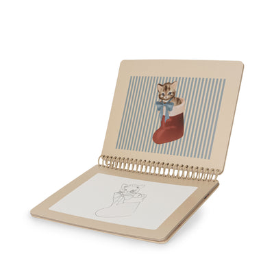 Konges Slojd - Wassermalbuch mit Weihnachtsmotiven 'MAGIC WATER BOOK FSC  - CHRISTMAS RED'