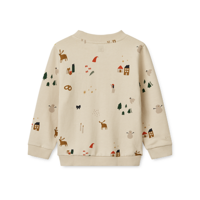Liewood - Sweatshirt mit Weihnachtsmotiv 'Thora Printed Sweatshirt - Holiday / Sandy'