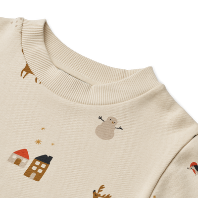 Liewood - Sweatshirt mit Weihnachtsmotiv 'Thora Printed Sweatshirt - Holiday / Sandy'