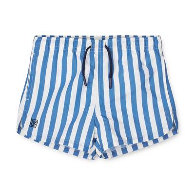 Liewood - Badehose 'Aiden Printed Board Shorts - Stripe Riverside / Creme de la creme'