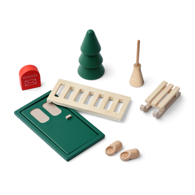 Liewood - Wichteltür mit zubehör aus Holz 'Lena Elf Door - Garden green multi mix'