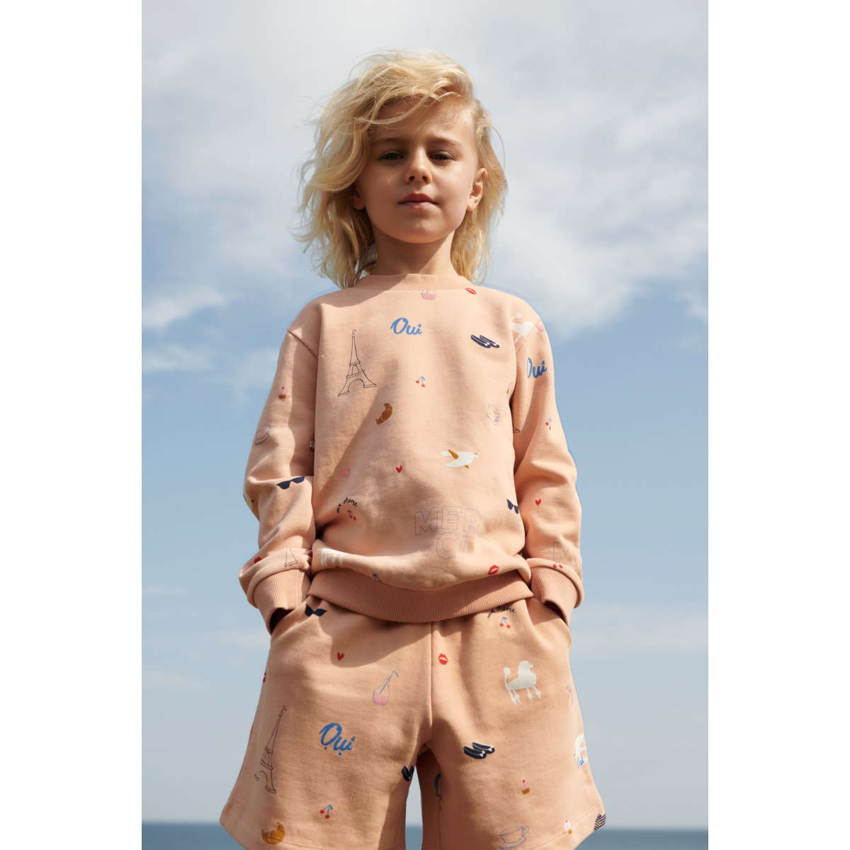 Liewood - Sweatshirt mit Paris 'Thora Placement Sweatshirt - Paris / Pale tuscany'