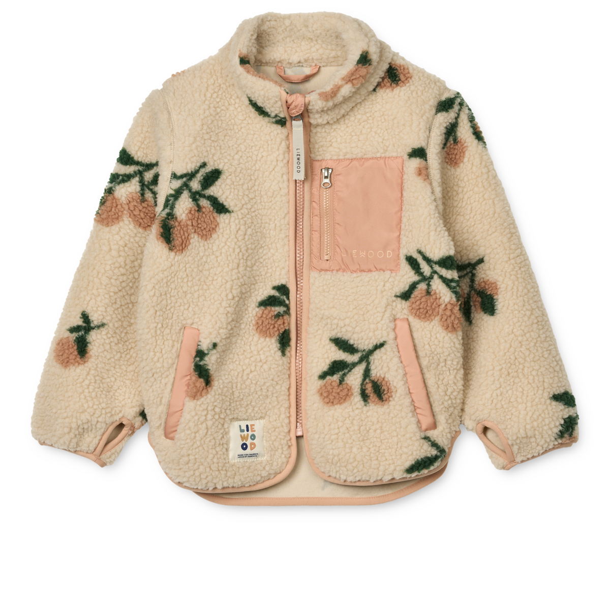 Liewood - Fleece Jacke für Kinder Pfirsche 'Nolan Pile Jacket - Peach / Sea shell'