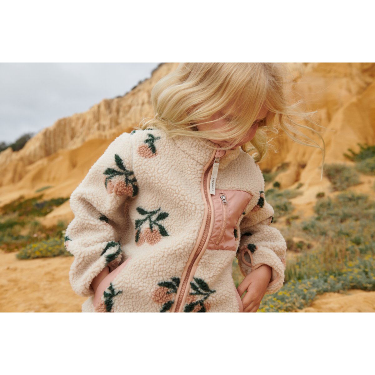 Liewood - Fleece Jacke für Kinder Pfirsche 'Nolan Pile Jacket - Peach / Sea shell'