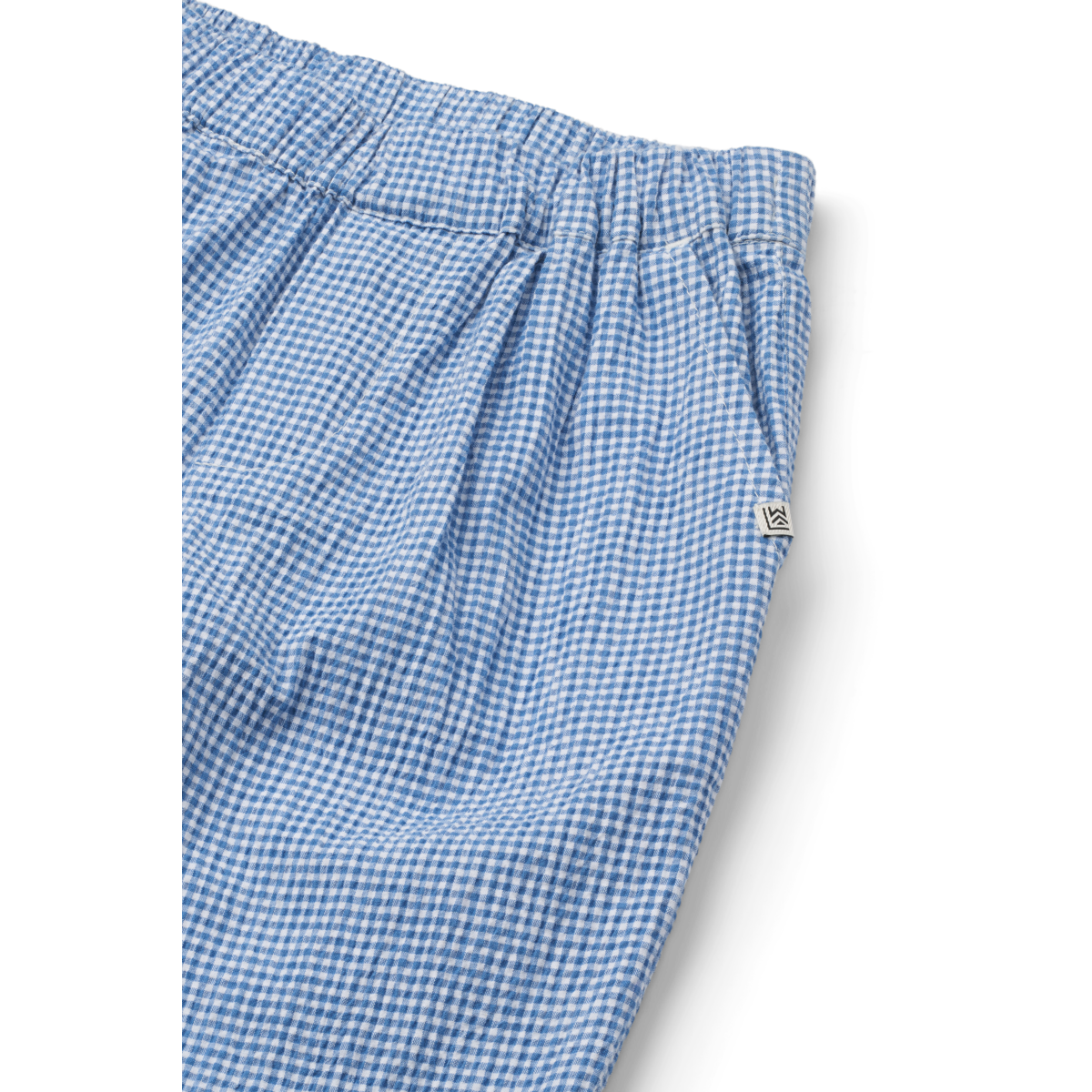 Liewood - Hose 'Borris Check Seersucker Pants - Check Riverside / Crisp white'