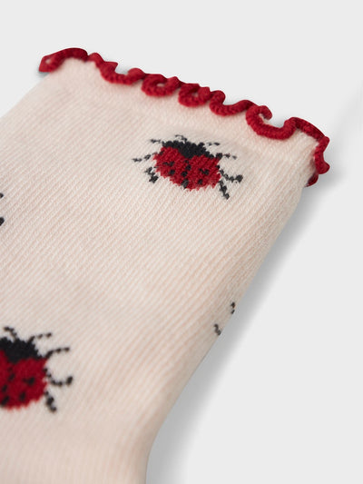 Lil Atelier - Socken mit Marienkäfern 'NMFDARLENE SOCK LIL - Silver Peony'