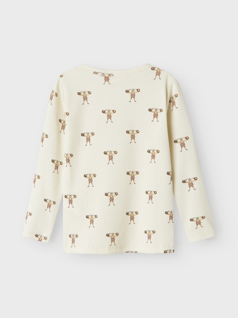 Lil Atelier - Langarmshirt mit Gewichtheber 'NMMLAVO ENK LS SLIM TOP LIL - Turtledove'