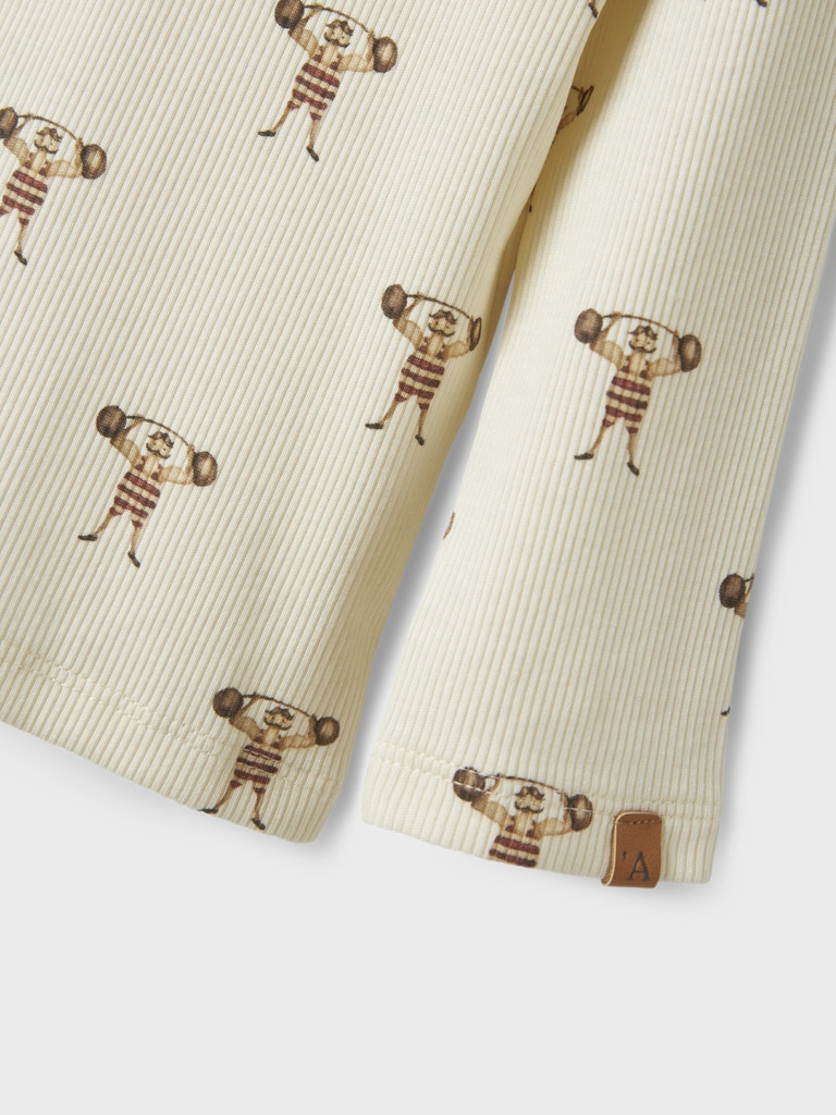 Lil Atelier - Langarmshirt mit Gewichtheber 'NMMLAVO ENK LS SLIM TOP LIL - Turtledove'