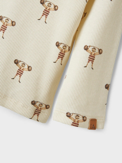 Lil Atelier - Langarmshirt mit Gewichtheber 'NMMLAVO ENK LS SLIM TOP LIL - Turtledove'