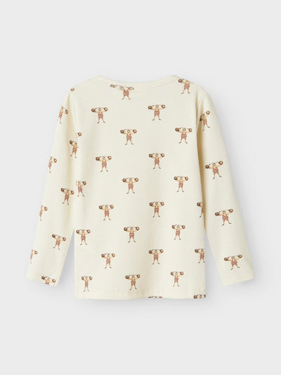 Lil Atelier - Langarmshirt mit Gewichtheber 'NMMLAVO ENK LS SLIM TOP LIL - Turtledove'