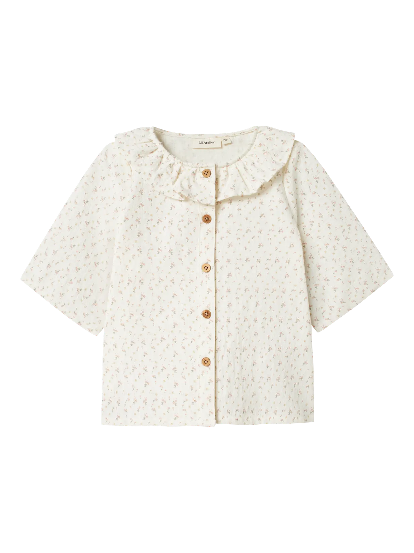 Lil Atelier - T-shirt 'NMFHAILEY SS LOOSE SHIRT LIL - Coconut Milk'