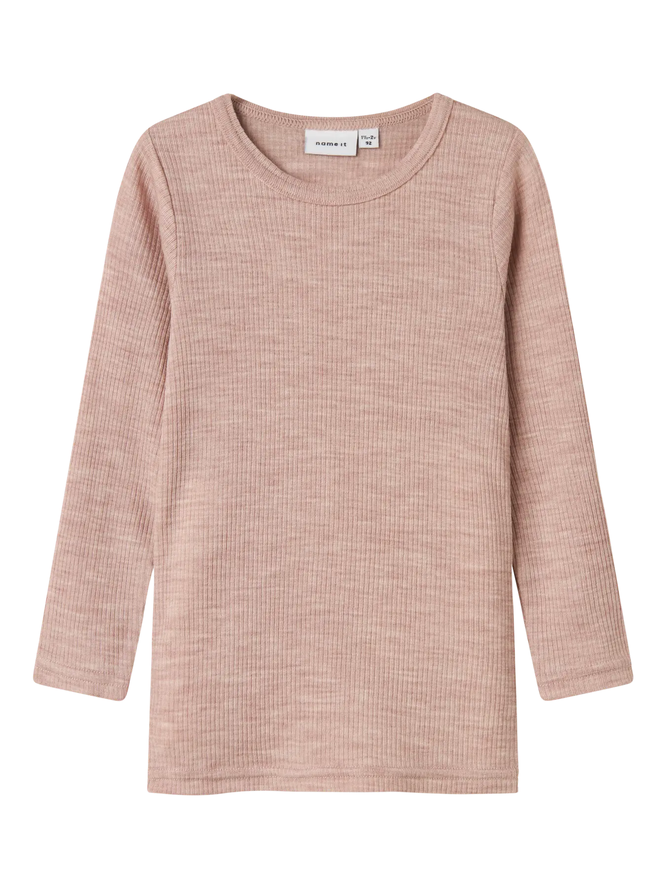Name it - Shirt 'NMNWAX WOOL RIB LS TOP NOOS - Shadow Gray'
