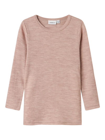 Name it - Shirt 'NMNWAX WOOL RIB LS TOP NOOS - Shadow Gray'