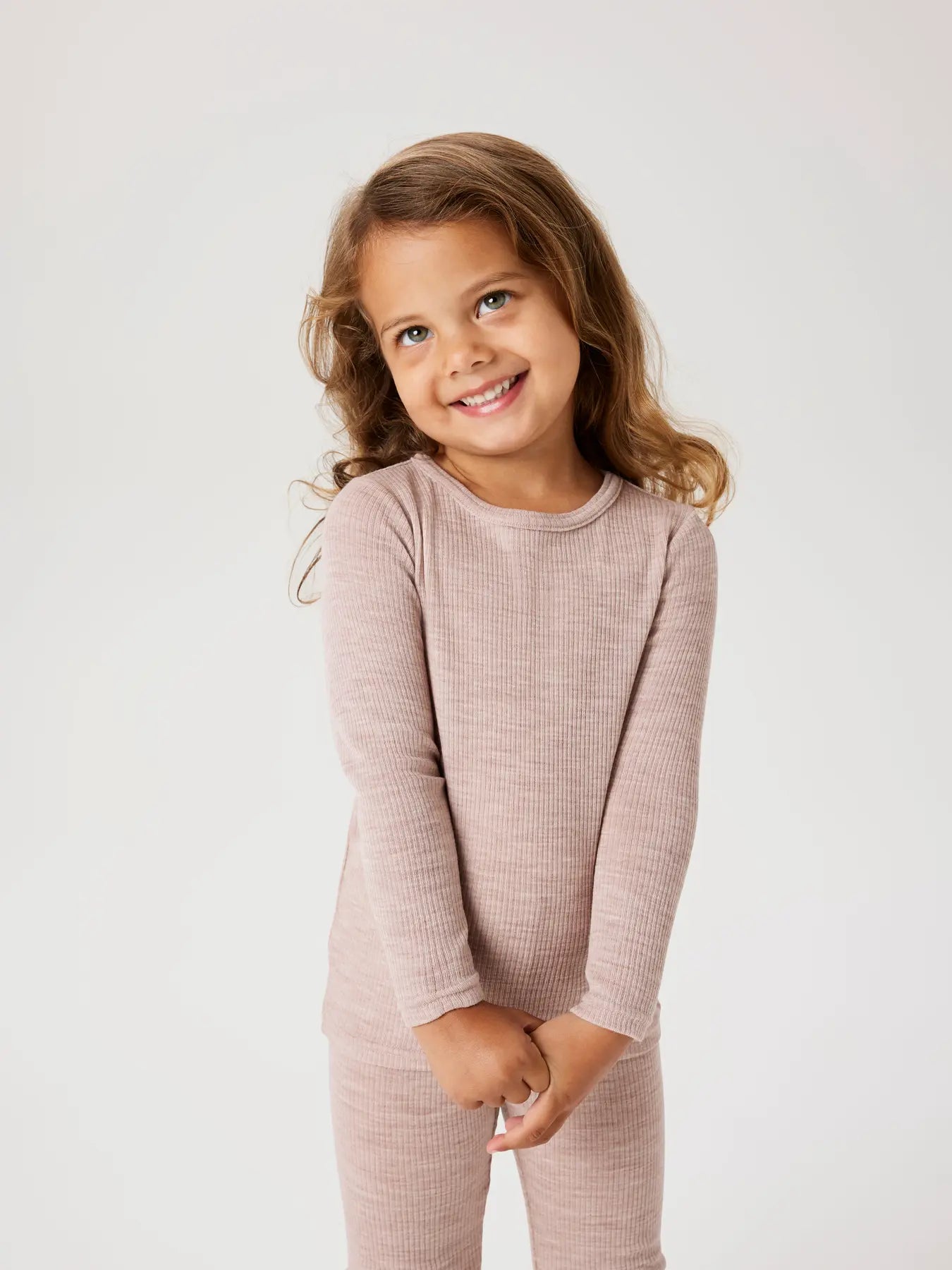 Name it - Shirt 'NMNWAX WOOL RIB LS TOP NOOS - Shadow Gray'