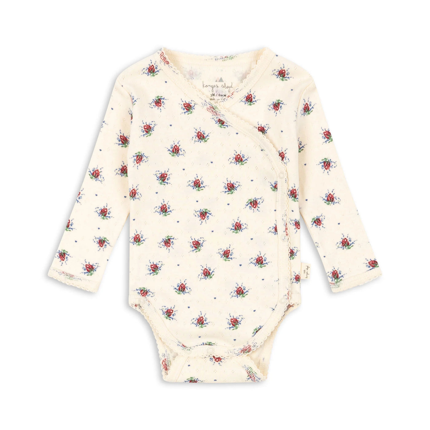 Konges Slojd - Wickelbody mit Blumen 'MINNIE NEWBORN BODY GOTS - VITA ROSA MINI'