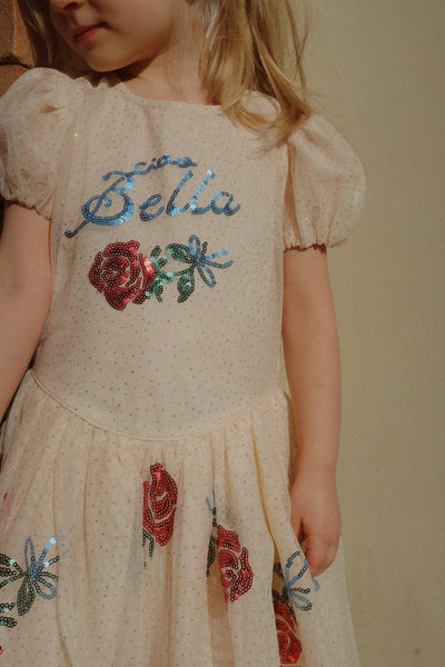 Konges Slojd - Kleid mit Rose 'RHW X KS BELLA DRESS -BRAZILIAN SAND'