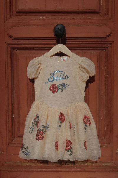Konges Slojd - Kleid mit Rose 'RHW X KS BELLA DRESS -BRAZILIAN SAND'