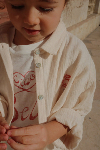 Konges Slojd - Hemd mit Knöpfen 'RHW X KS BELLA SHIRT GOTS - MOTHER OF PEARL'