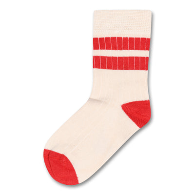 Minipop - Socken mit Striefen 'Bamboo Socks Sport - Bright Red'