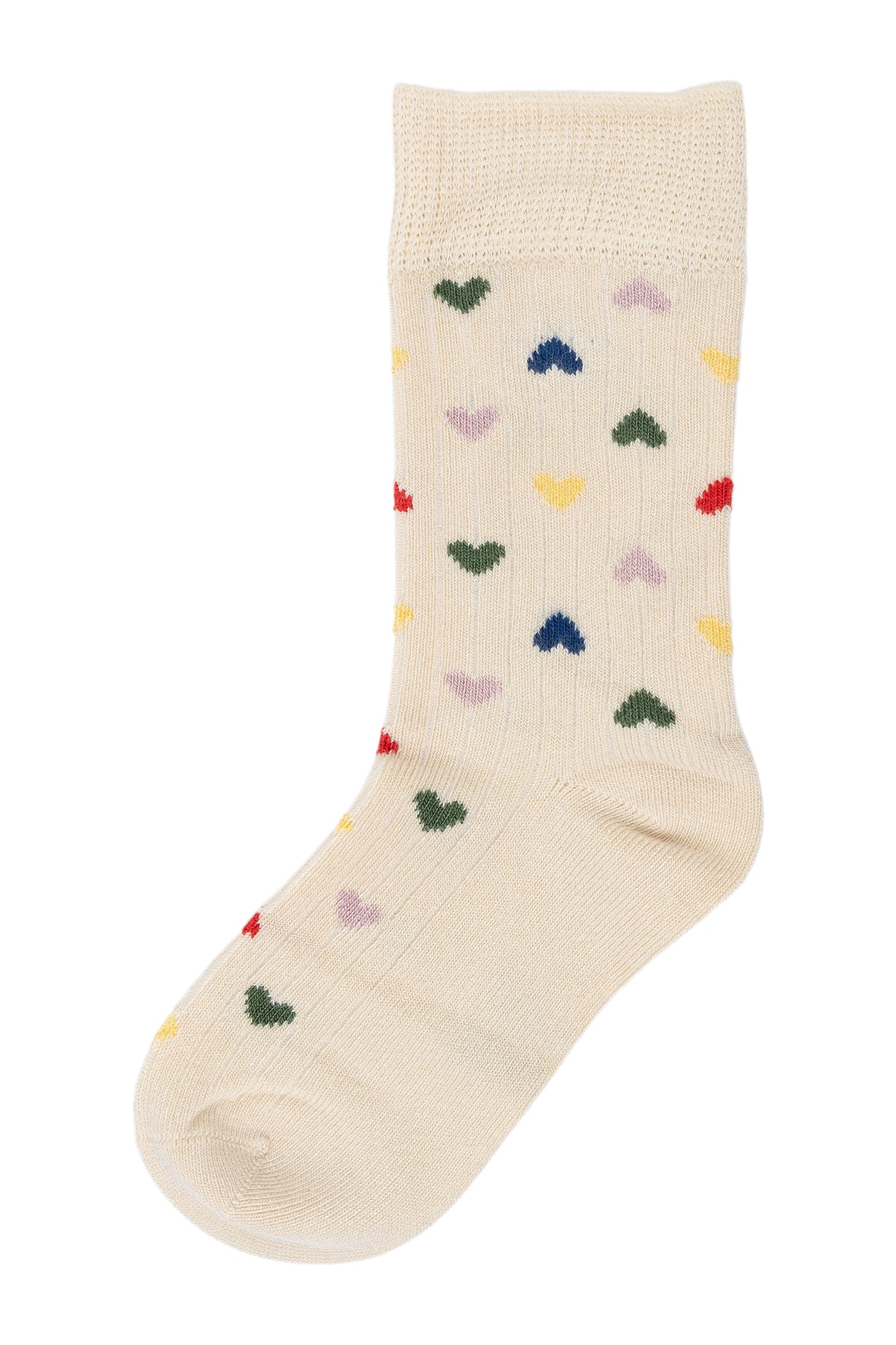 Minipop - Socken mit Herzen 'Bamboo Heart Socks - Off white heart'