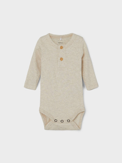 Name it - Body mit Knöpfen 'NBMKAB LS BODY NOOS - Peyote Melange'