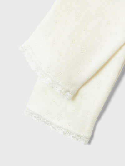 Name it - Leggings 'NBFWANG WOOL NEEDLE LEGGING SOLID NOOS - Snow White'