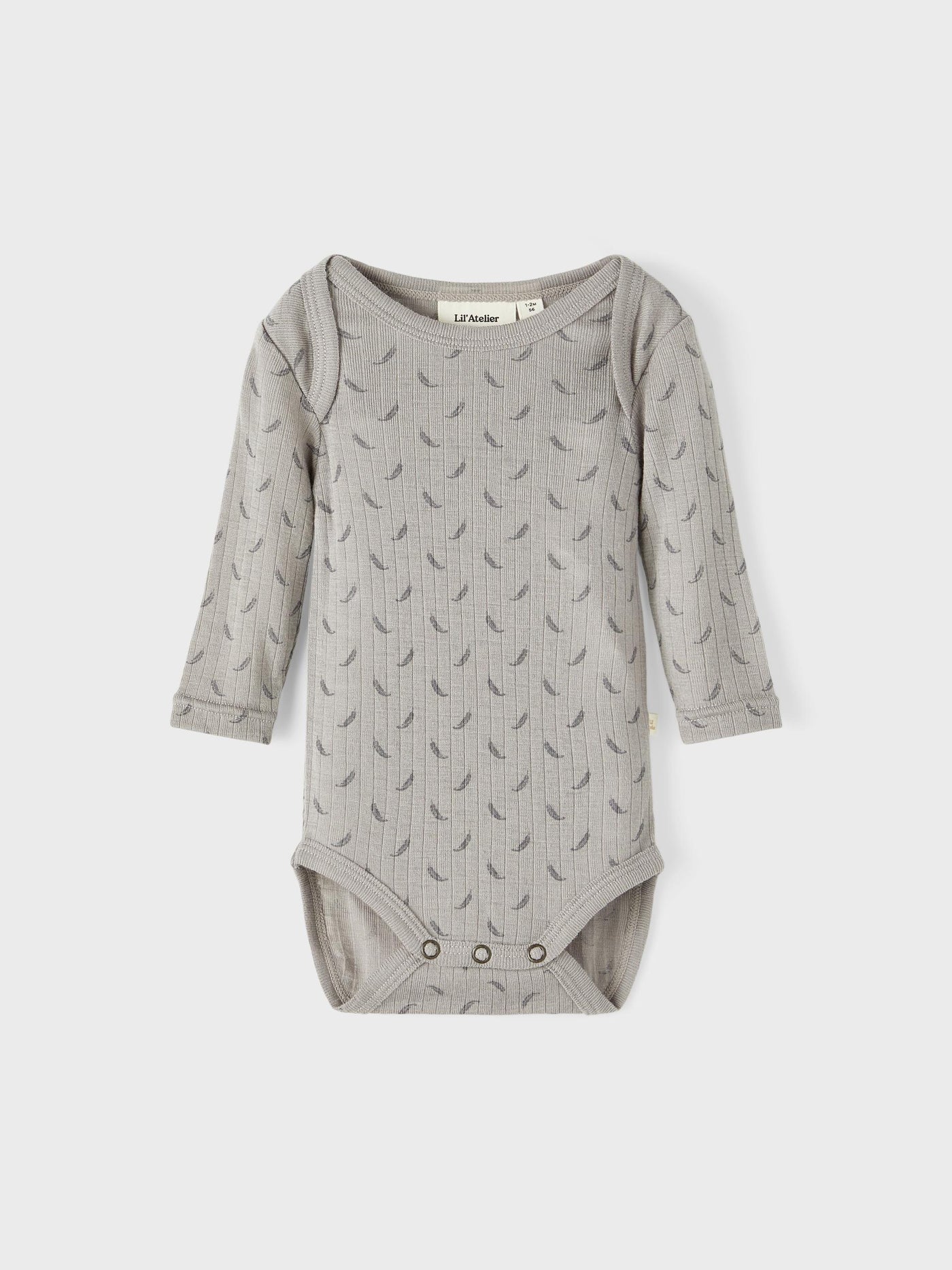 Lil Atelier - Langarmbody aus Wolle 'NBMFARGO LS SLIM WOOL BODY AUG LIL -  Wet Weather'