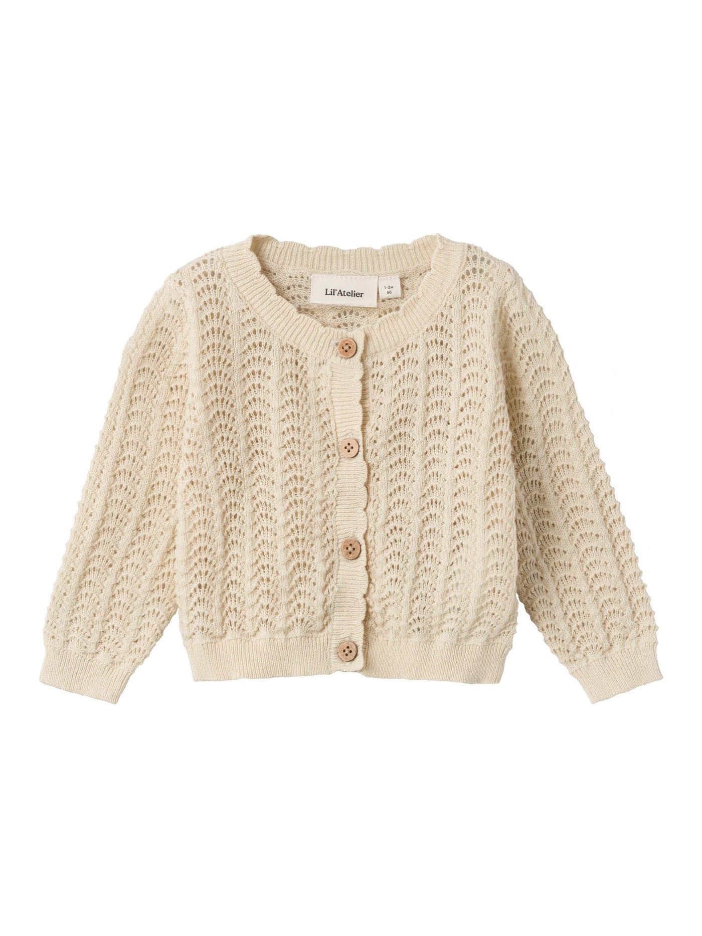 Lil Atelier - Cardigan für Babies 'NBFGLIVA LS SHORT KNIT CARD WI LIL - Wood Ash'