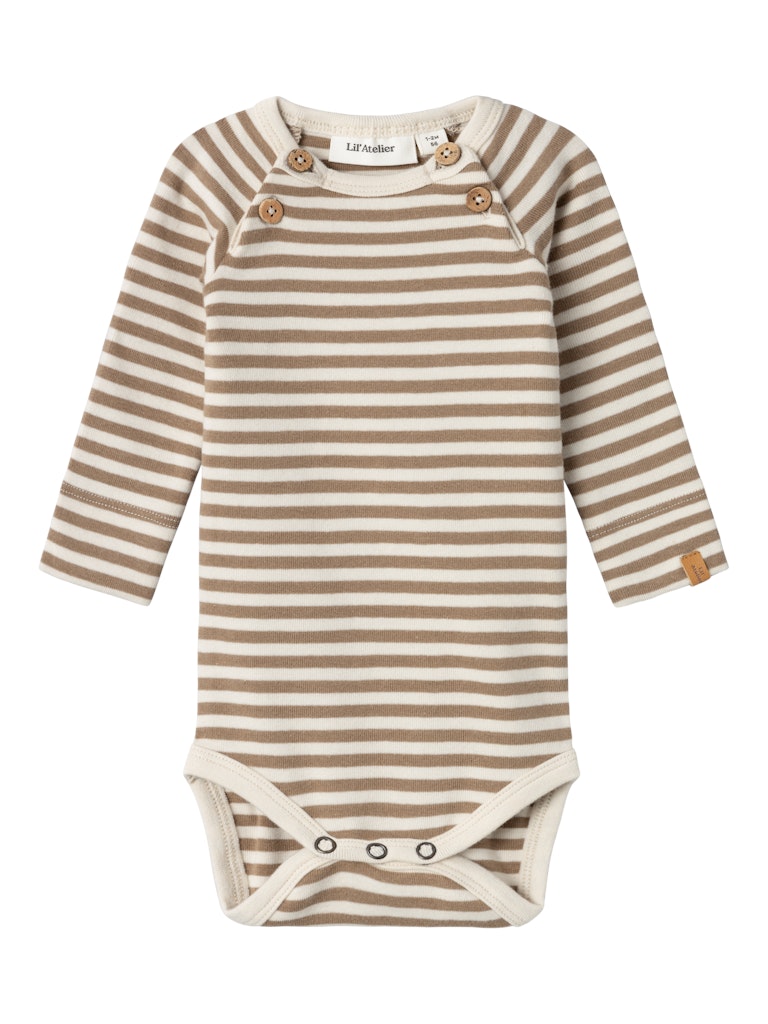 Lil Atelier - Langarmbody 'NBMGEO ASO LS SLIM BODY LIL - Birch'