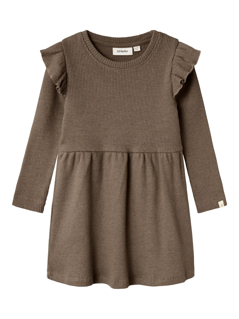 Lil Atelier - Kleid 'NMFSOPHIA SOJ LS DRESS LIL - Shitake'