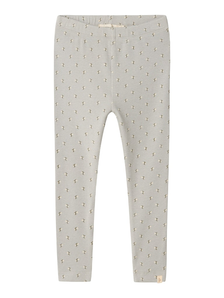 Lil Atelier - Leggings mit Blumen 'NMFGAGO DIA SLIM LEGGING LIL - Mirage Gray SNOW DROP'
