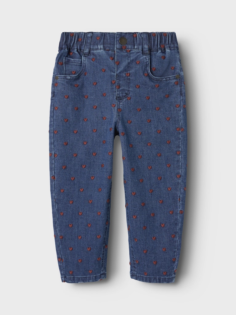 Lil Atelier - Jeans mit Herzen 'NMFLIVA LOOSE JEANS 2001-ES LIL - Dark Blue Denim HEART EMB'