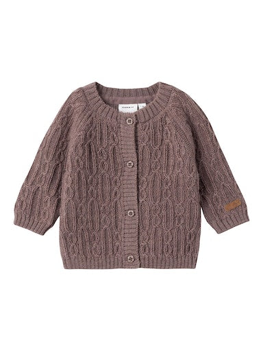 Name it - Cardigan aus Wolle 'NBFWRILLA WOOL LS KNIT CARD XXIII - Peppercorn'