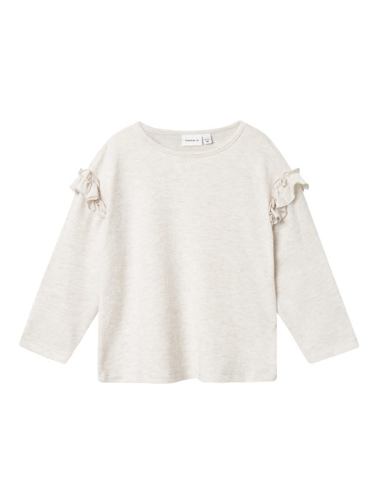 Name it - Bluse mit Rüschen 'NMFSTELLA LS RLX TOP - Peyote Melange'
