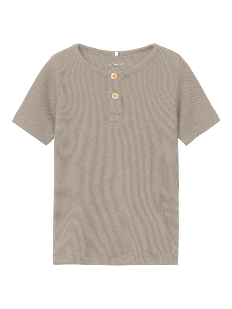 Nameit - T-shirt mit Knöpfen 'NMMKAB SS TOP NOOS -  Pure Cashmere'
