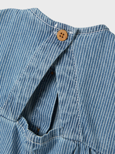 Name it - Kurzarmstrampler mit Streifen 'NBFJADE DNM SHORT SUIT 3815-IP J- Medium Blue Denim'